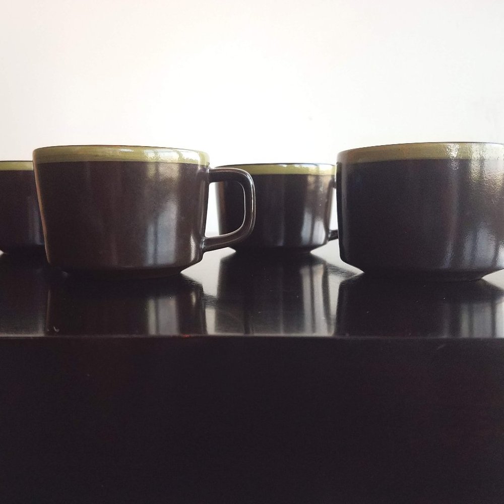 Vintage Mikasa "Terrazo Green" Flat Cups